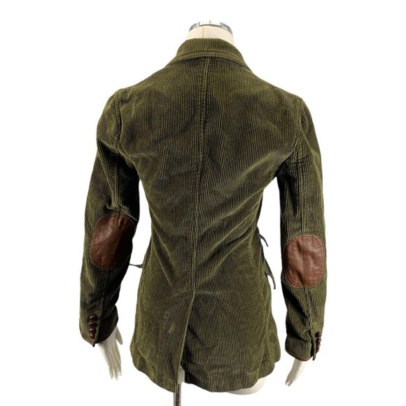 Ralph Lauren 2 Corduroy Blazer Vintage 1990s Jacket Olive Green Career Business - Picture 3 of 7